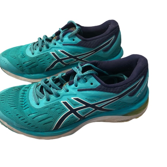 asics turquoise running shoes